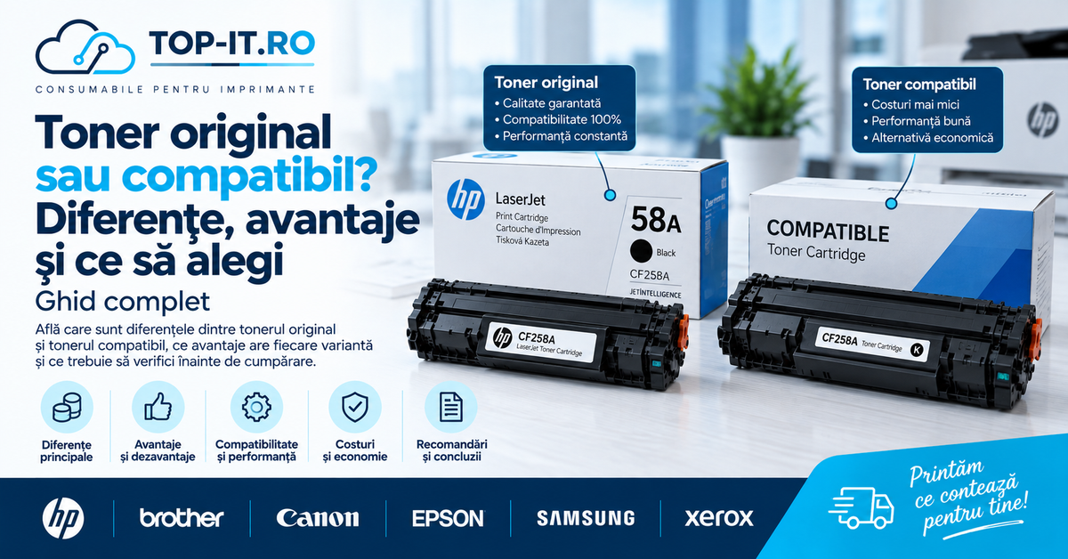 Toner original sau compatibil - diferențe și avantaje - ghid TOP-IT.RO