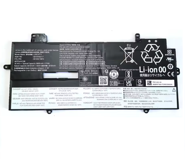 Baterie laptop Lenovo ThinkPad X1 Carbon 9th 10th Gen X1 Yoga 6th 7th Gen 2021 L20C4P71, 4 celule, 3200mAh, 14.8V, Li-Polymer