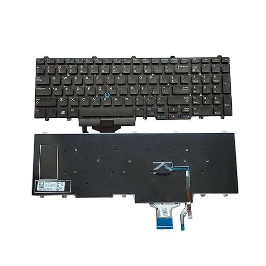 Tastatura laptop pentru Dell Latitude 15 E5550 E5570 E5580 E5590 E5710 Precision 15 3530 With Pointer no Frame, US International, fără iluminare, cu NumPad