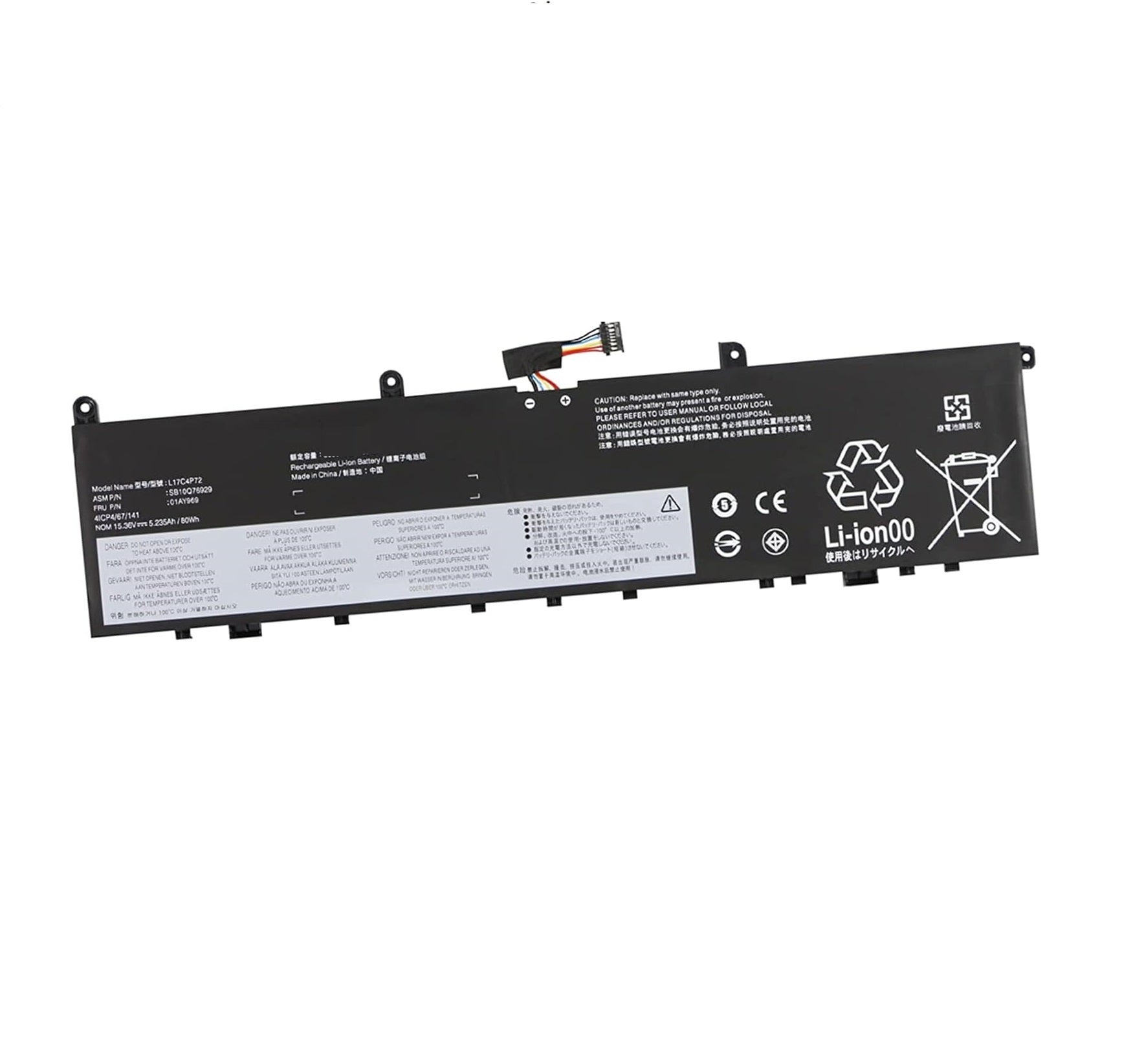 Baterie laptop Lenovo ThinkPad P1 X1 X1E Extreme L17M4P72 L17C4P72, 4 celule, 4960mAh, 15.4V, Li-Ion