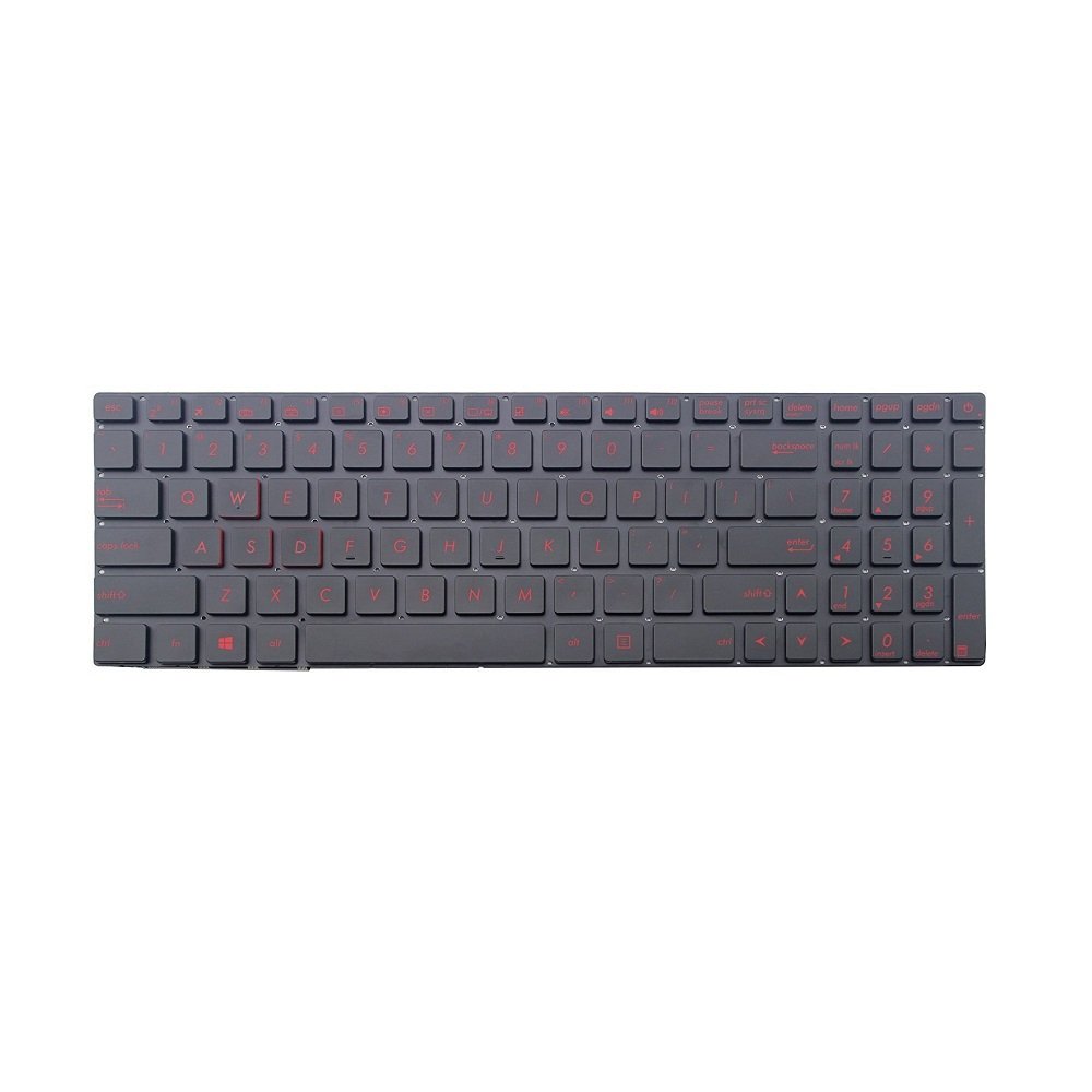 Tastatura laptop pentru Asus G552V G552VW G552VX FZ50JX GL752VW GL552 G551JW neagra iluminata, US International, iluminată, cu NumPad