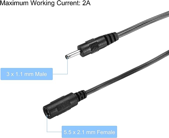 Cablu adaptor 5.5mm x 2.1 Female la 3.0mm x 1.1 Male