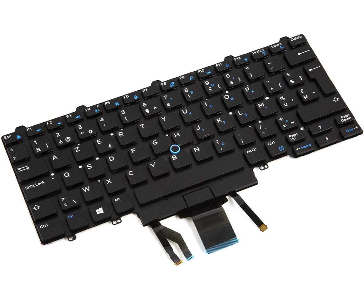 Tastatura laptop pentru Dell LATITUDE E7450 7490 7480 5480 5470 E7470 3350 E7470 E5470 3340 E7450 E5450 7350 3340 E7450 E5450 iluminata dual pointing UK, UK, iluminată, fără NumPad