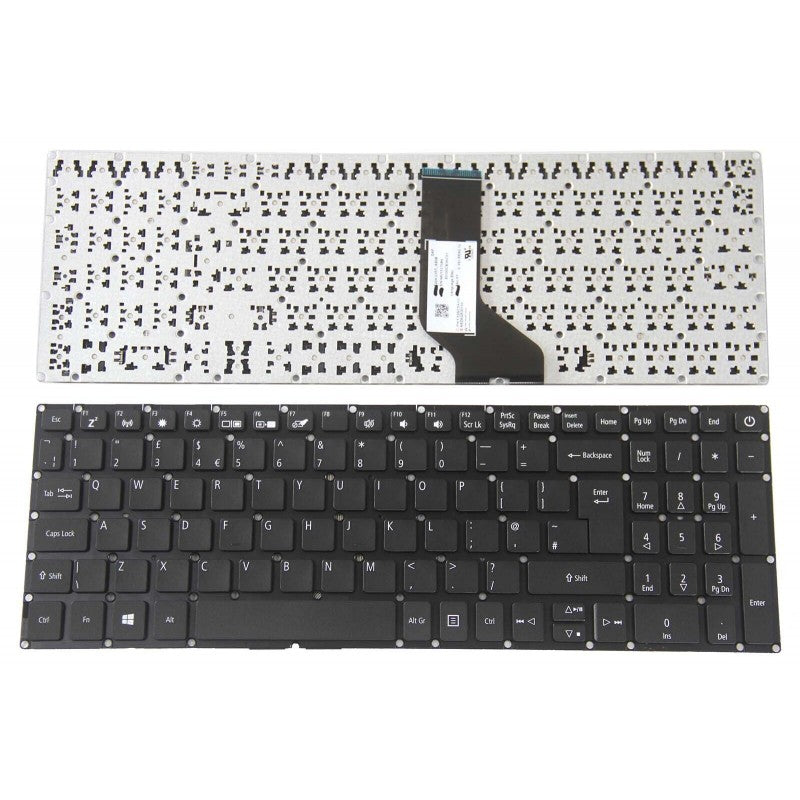 Tastatura laptop pentru Acer Aspire A315-21G A315-31G A315-32G A315-33G A315-41G A315-51G A315-53G A515-41G A517-51G model UK, UK, fără iluminare, cu NumPad