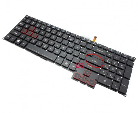 Tastatura laptop pentru Acer Predator G9-791 G9-591 G5-793 GX-791 GX-792 backlit, US International, iluminată, cu NumPad