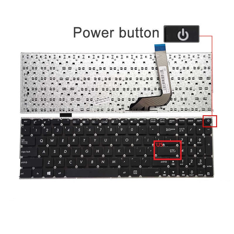 Tastatura laptop pentru Asus VivoBook X542 X542BA X542B X542U X542UR X542UQR X542, US International, fără iluminare, cu NumPad