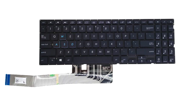 Tastatura laptop pentru Asus X571 X571U X571G X571GT X571F F571GT F571GT VX60F, US International, iluminată, cu NumPad