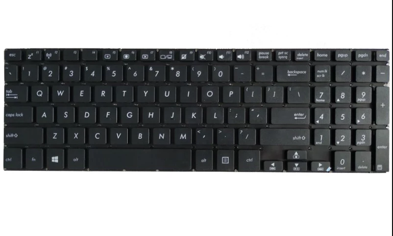Tastatura laptop pentru Asus TP500 TP500L TP501 TP501U TP501UA TP501UB, US International, fără iluminare, cu NumPad