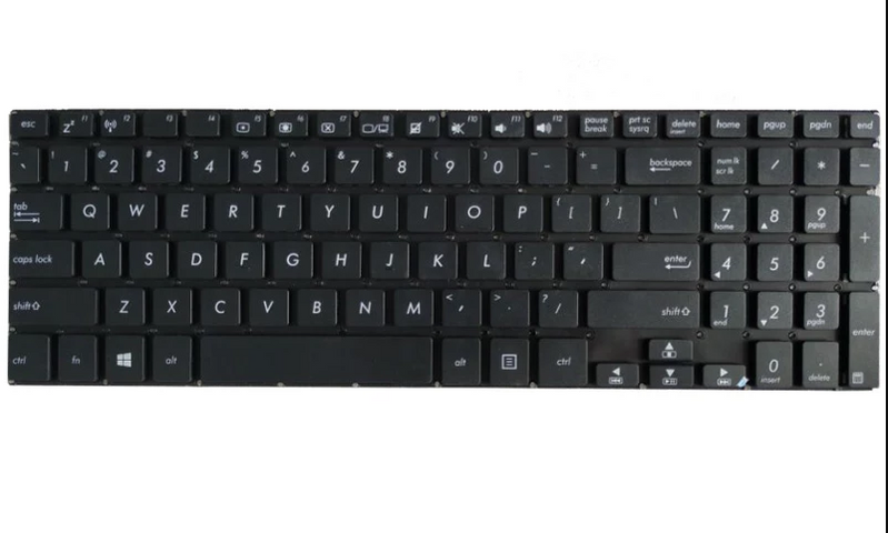 Tastatura laptop pentru Asus TP500 TP500L TP501 TP501U TP501UA TP501UB, US International, fără iluminare, cu NumPad