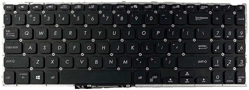 Tastatura laptop pentru Asus VivoBook A509 F509MA X509MA F509UA F509FB F509UB F509FJ F509FL F509JA F509FA, US International, fără iluminare, cu NumPad