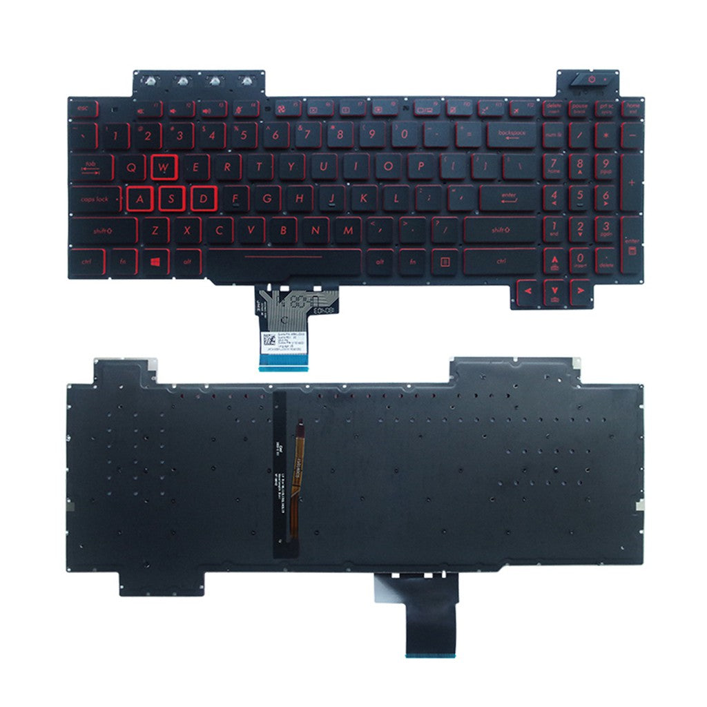 Tastatura laptop pentru Asus FX505 FX505D FX505DV FX505DD FX505DT FX505DU FX505DY FX505G FX505GT FX505GU FX505GE FX505GD FX505GM FX505A backlit, US International, iluminată, cu NumPad