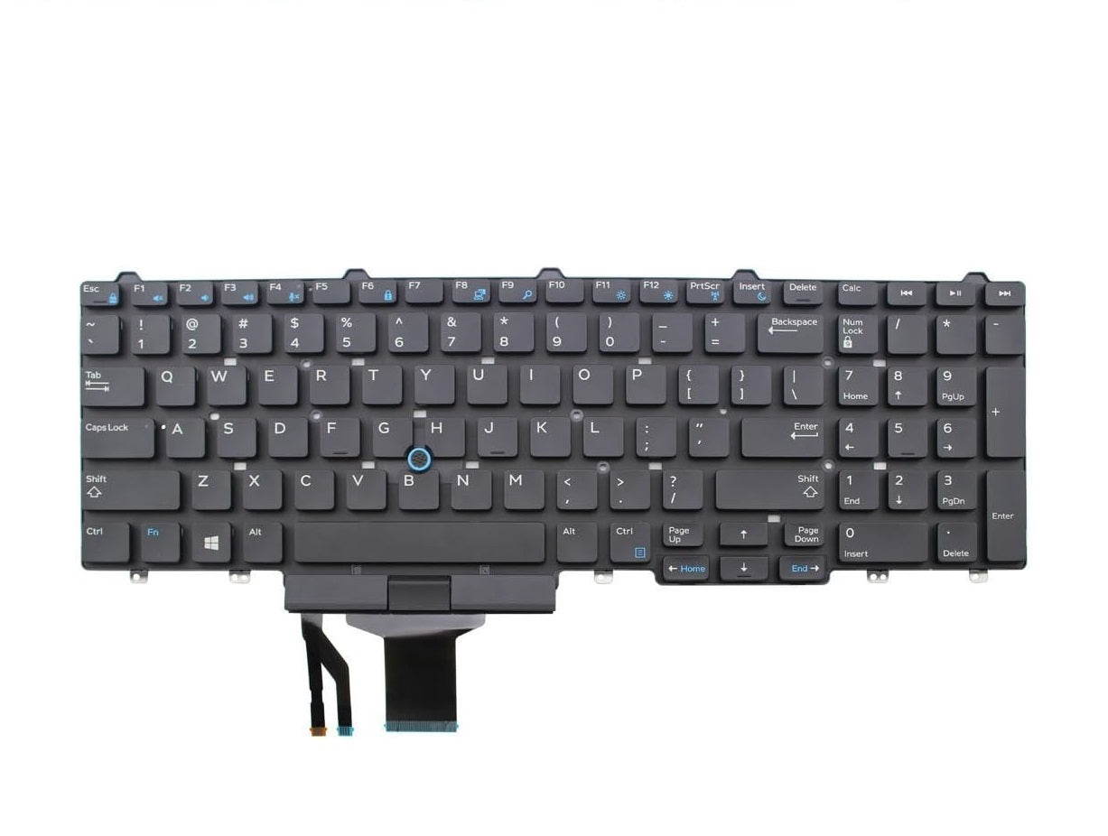 Tastatura laptop pentru Dell Latitude 15 E5550 E5570 E5580 E5590 E5710 Precision 15 3530 cu Pointer fara rama, US International, fără iluminare, cu NumPad