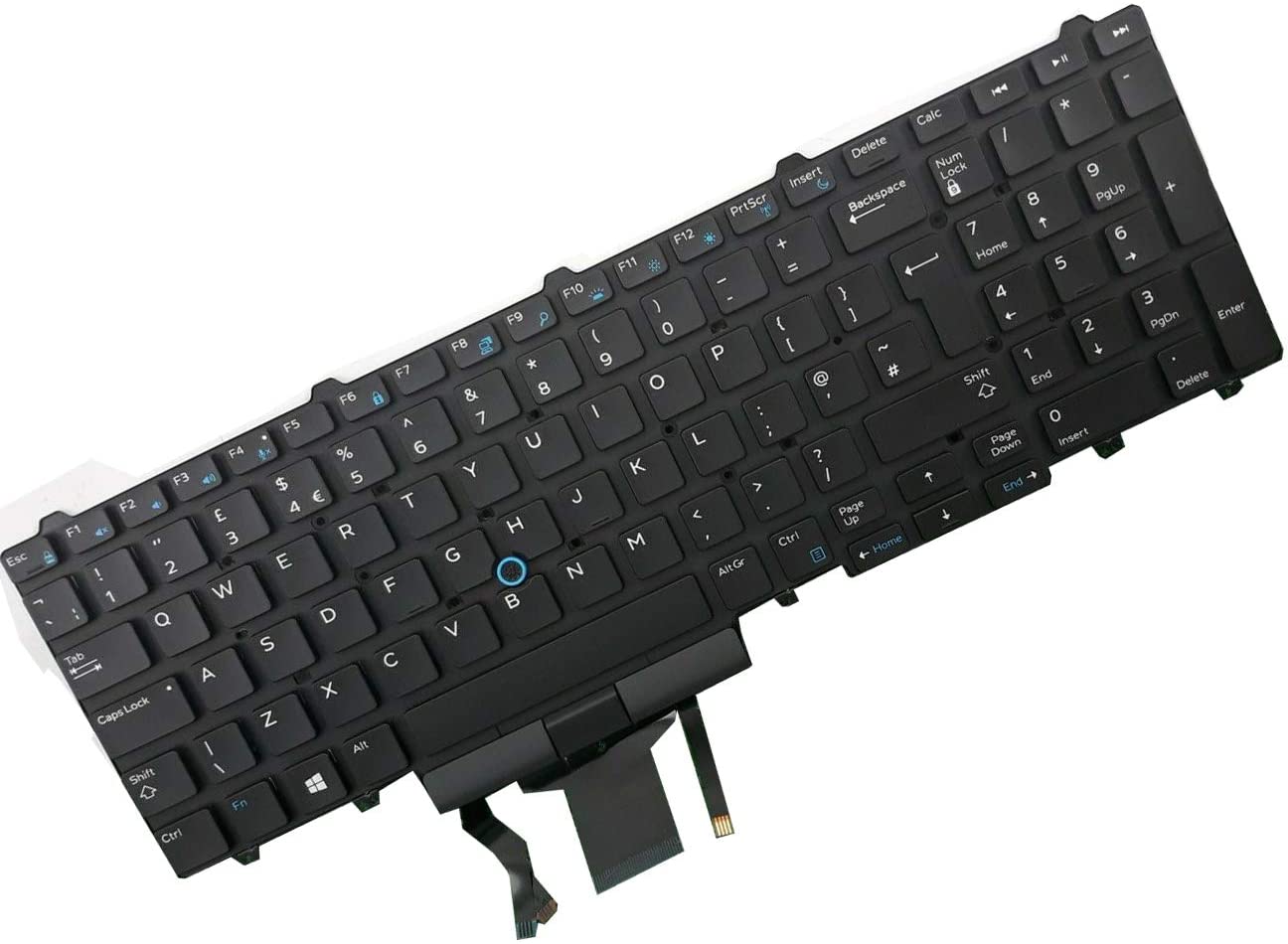Tastatura laptop pentru Dell Latitude 15 E5550 E5570 E5580 E5590 E5710 Precision 15 3530 pointer UK, UK, iluminată, cu NumPad
