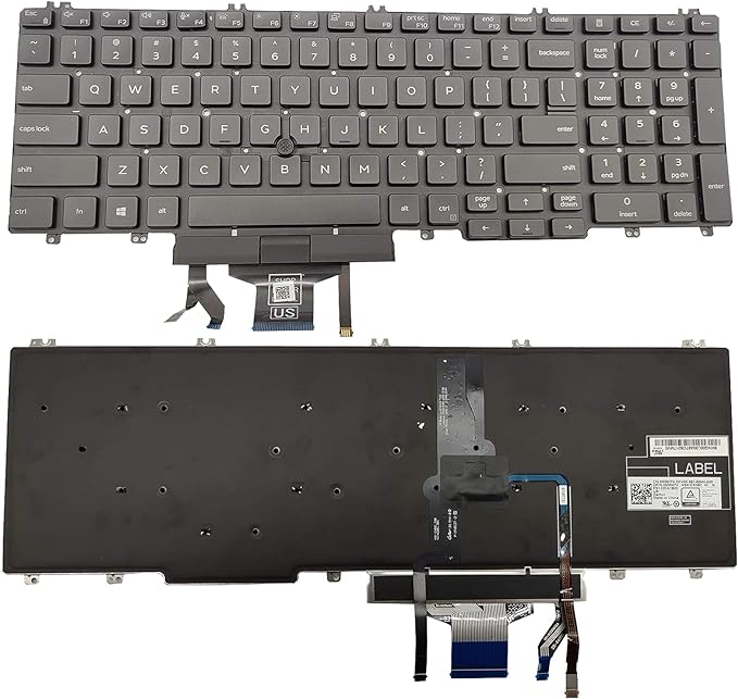 Tastatura laptop pentru Dell Precision 3500 3501 3540 3541 Latitude 5500 5501 5510 0MMHTV, US International, iluminată, cu NumPad