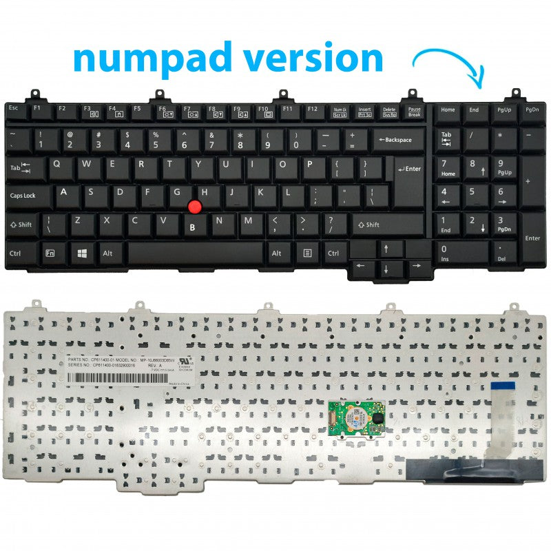 Tastatura laptop pentru Fujitsu LifeBook E751 E752 E741 E782 H920 H720 S751 S752 S560 S760 S761 S762 S781 S782 S792 T901 AH701model UK, UK, fără iluminare, cu NumPad