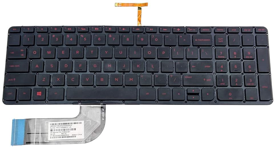 Tastatura laptop pentru HP 15-P 15-P000 15-P010DX 15-P011NR 15-P020CA 15-P021CA 15t-p000 15t-p100 17-f 17-f000 17t-f000 Red Backlit, US International, iluminată, cu NumPad