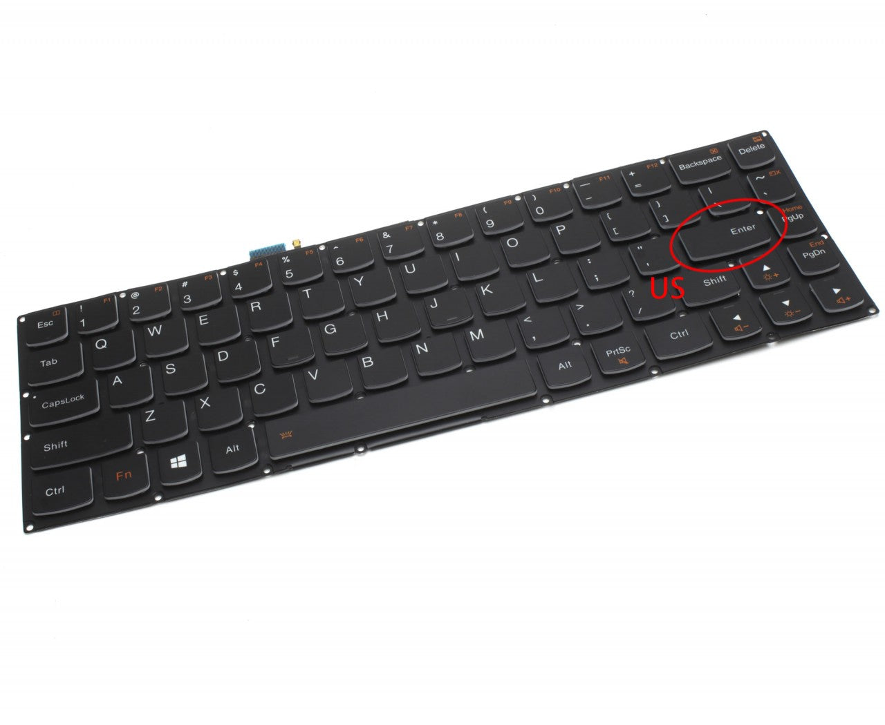 Tastatura laptop pentru Lenovo Yoga 3 Pro 1370 IdeaPad Yoga 3 Pro 13 fara rama iluminata, US International, iluminată, fără NumPad