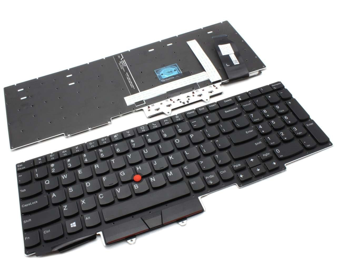 Tastatura laptop pentru Lenovo ThinkPad E15 2019 Gen 1 Gen 2 cu trackpoint, US International, fără iluminare, cu NumPad