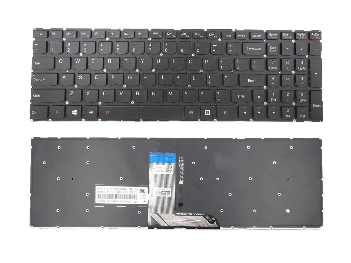 Tastatura laptop pentru Lenovo 700-15 700-15ISK 700-17ISK 700-17 iluminata, US International, iluminată, cu NumPad