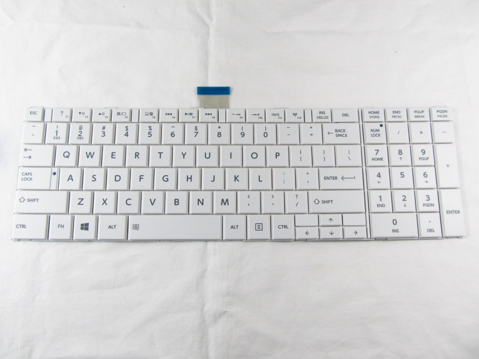 Tastatura laptop pentru Toshiba A850 L850 P850 C850 C855 C870 color white, US International, fără iluminare, cu NumPad