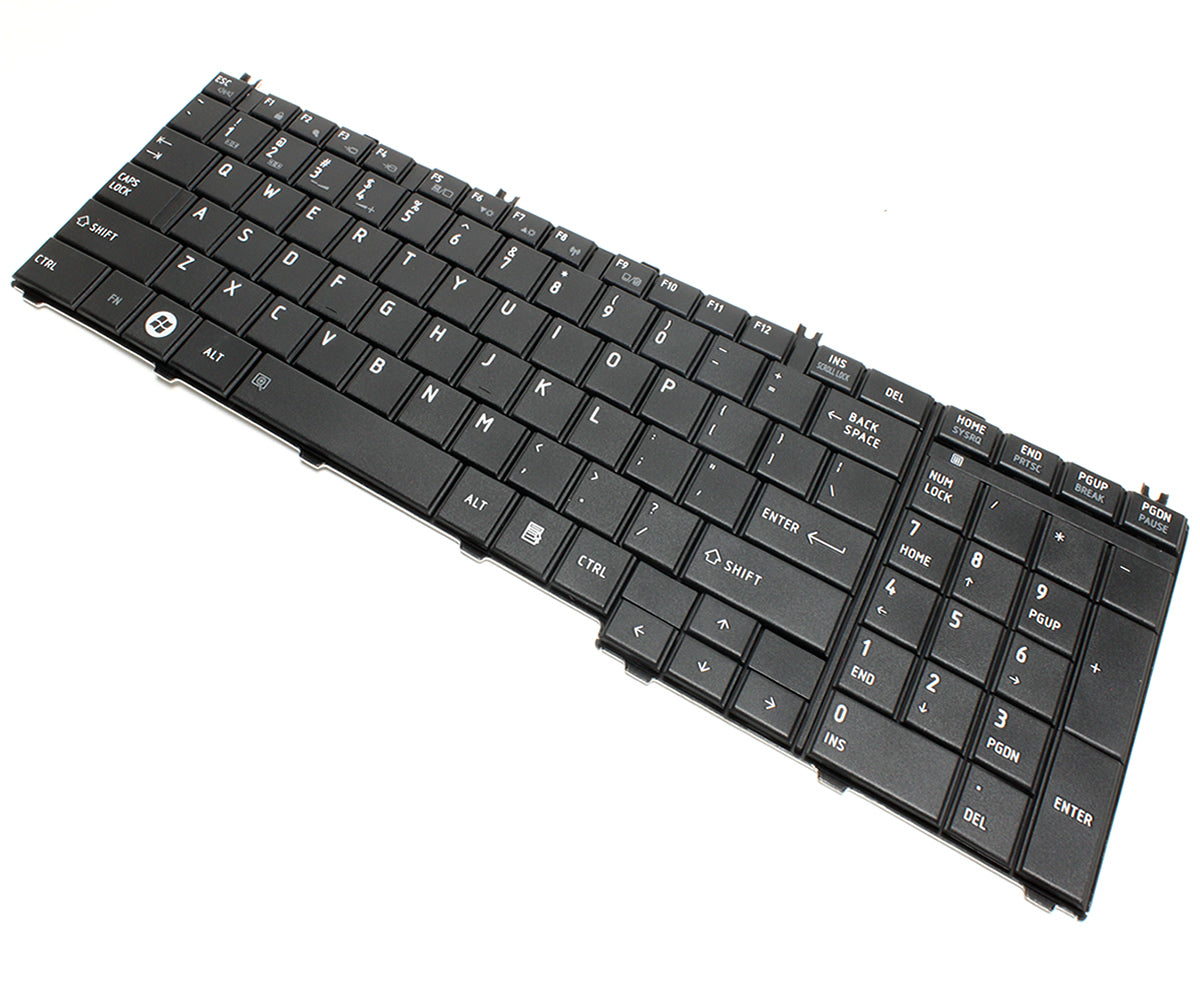 Tastatura laptop pentru Toshiba C650D C650 C655 C655D C660 C660D C670 L675 L755 L670 L650, US International, fără iluminare, cu NumPad
