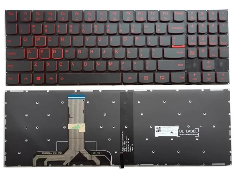 Tastatura laptop pentru Lenovo Y520-15IKBN Y520-15IKBA RED, US International, fără iluminare, cu NumPad