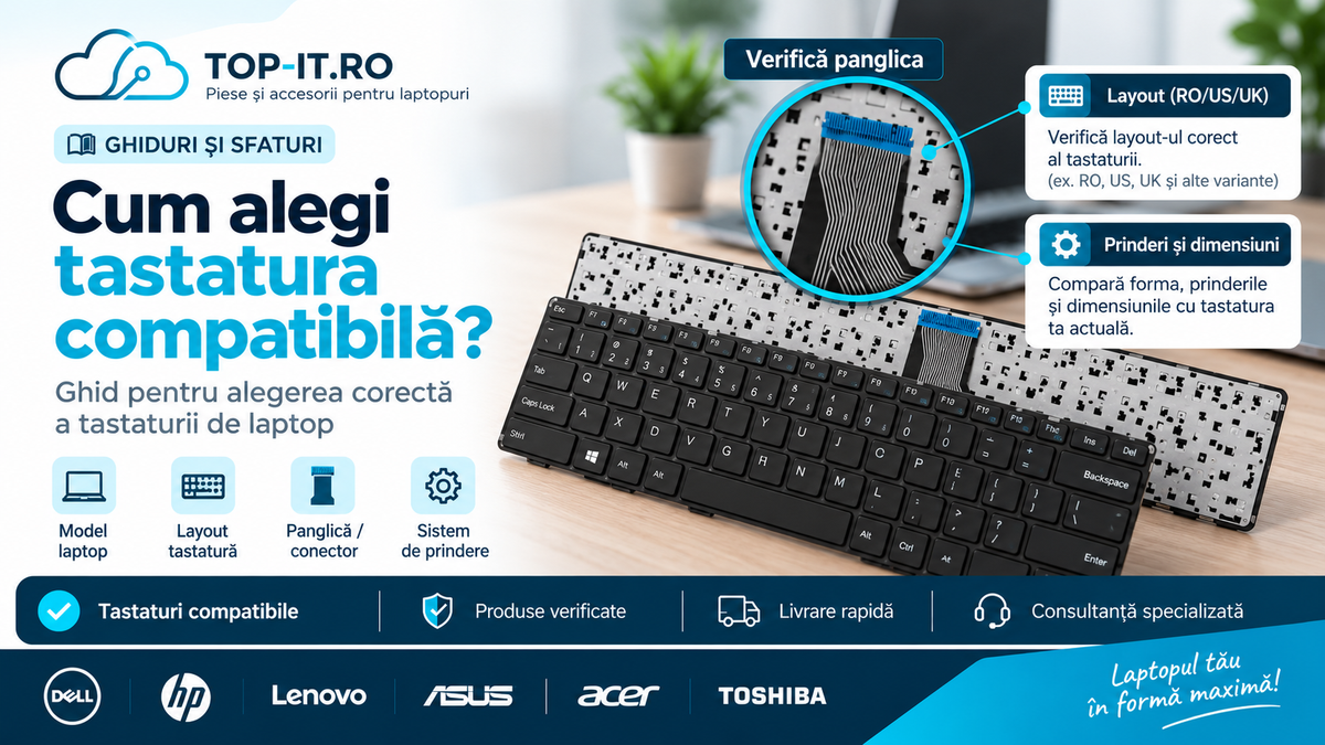 Cum alegi tastatura compatibilă pentru laptop? Ghid complet