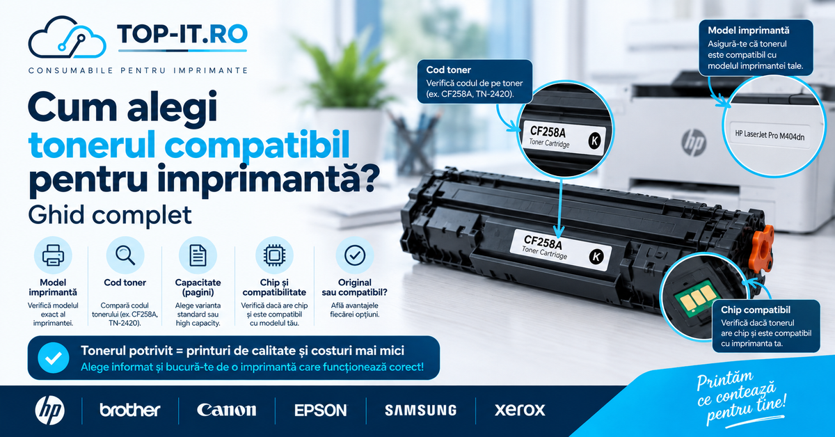 Cum alegi tonerul compatibil pentru imprimantă - ghid TOP-IT.RO