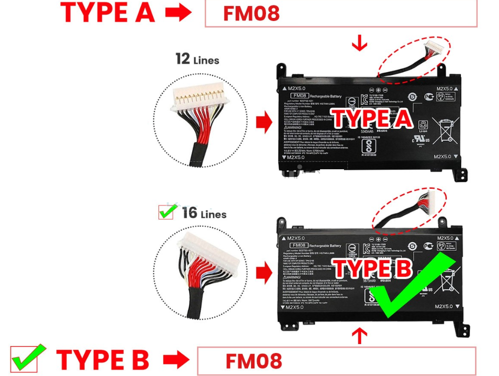 Baterie laptop HP Omen 17-AN008CA 17-AN013TX 17-AN014TX 17-AN014NG 17-AN020CA 17-AN030CA 17-AN124CL FM08 type B, 8 celule, 4400mAh, 14.8V, Li-Polymer