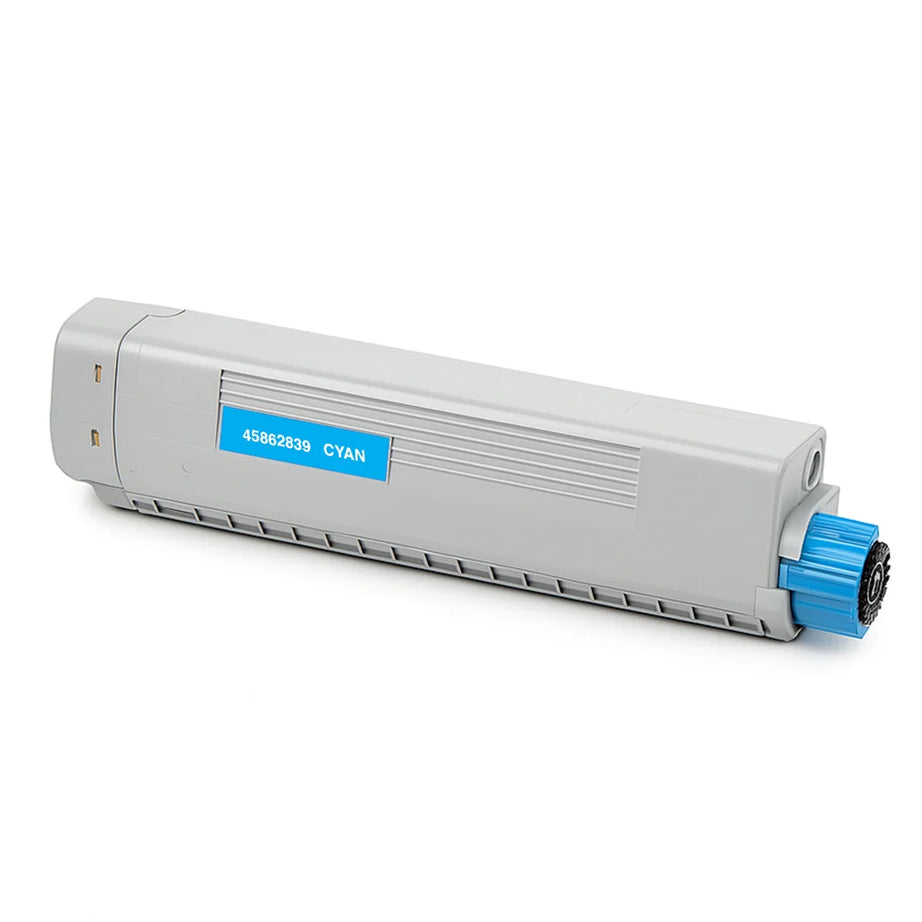 Toner compatibil OKI 45862839 pentru OKI MC 853 și OKI MC 873, Cyan, 7.300 pagini