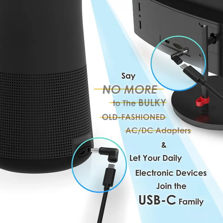 Adaptor USB-C Set 4 buc la 90 grade Type C mama -conector 5.5x2.1 5.5x2.5 3.5x1.35 3.0x1.1 tata