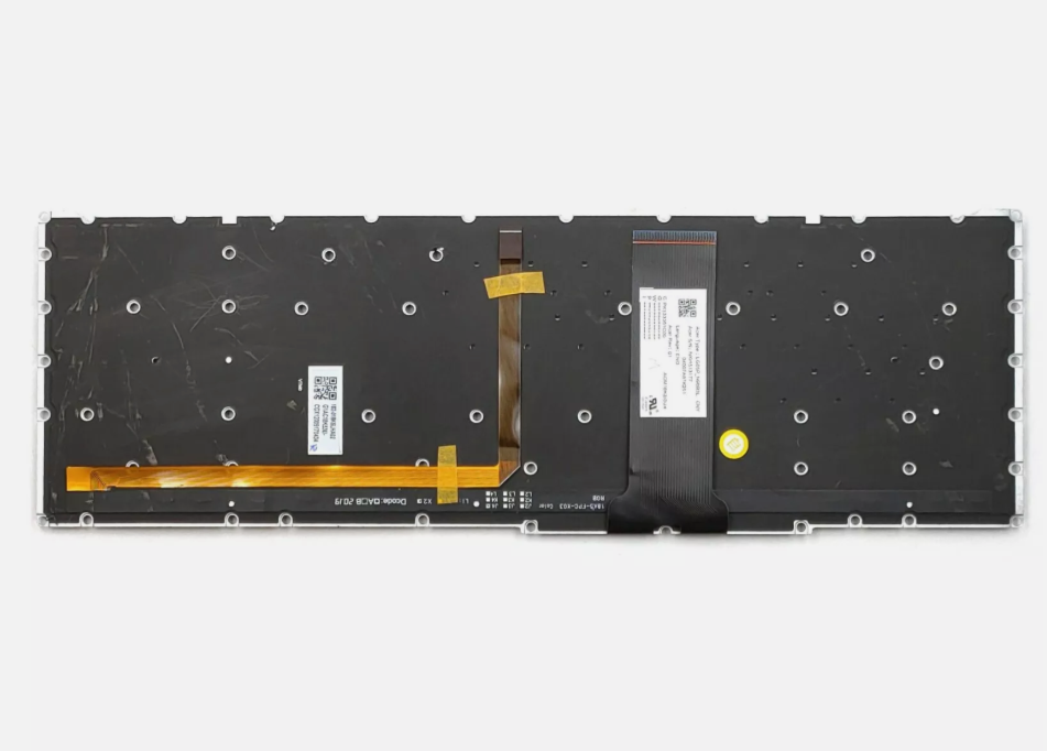 Tastatura laptop pentru Acer Nitro AN515-45-R313 AN515-45-R0ZA AN515-45-R21A neagra cu taste albe, US International, iluminată, cu NumPad