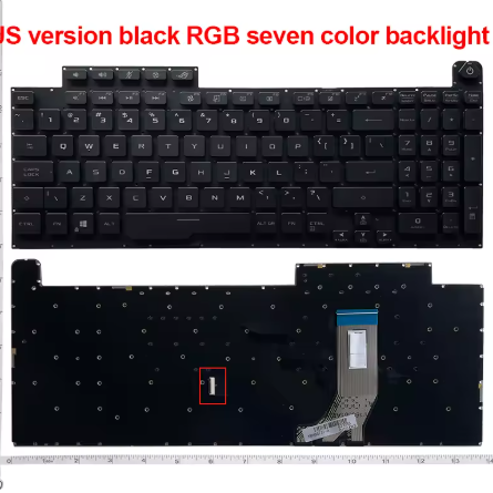 Tastatura laptop pentru Asus ROG Strix G731 G731GV G731GW G731GT G731GU G732 G732G G732GU G712L G712V RGB, US International, iluminată, cu NumPad