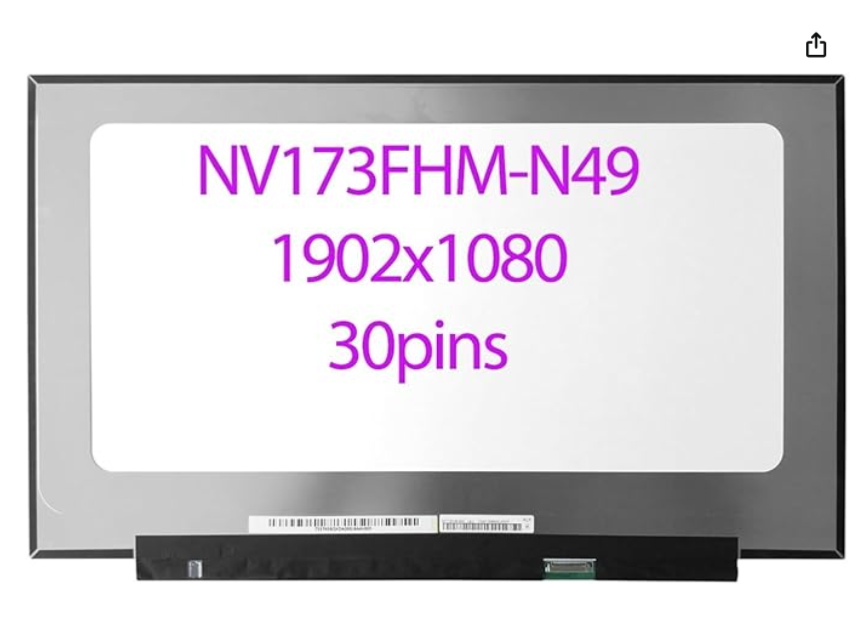 Display laptop 17.3 inch subtire Full HD 1920x1080 NV173FHM-N49 30 pini fara prinderi