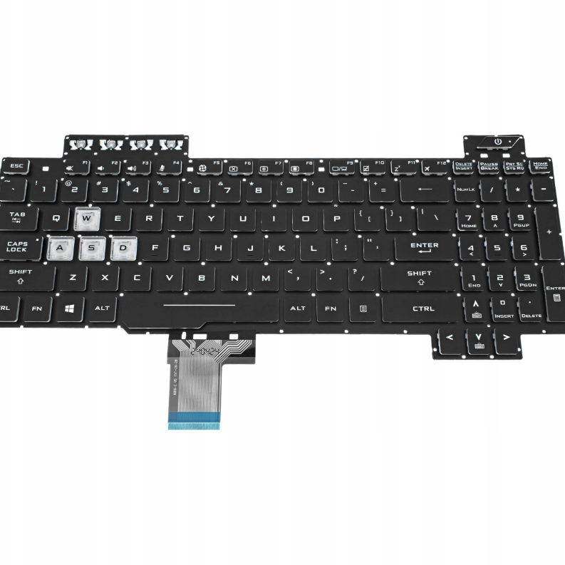 Tastatura laptop pentru Asus TUF Gaming FX705 FX705D FX705DY FX705DD FX705DT FX705DU 8 pin, US International, iluminată, cu NumPad