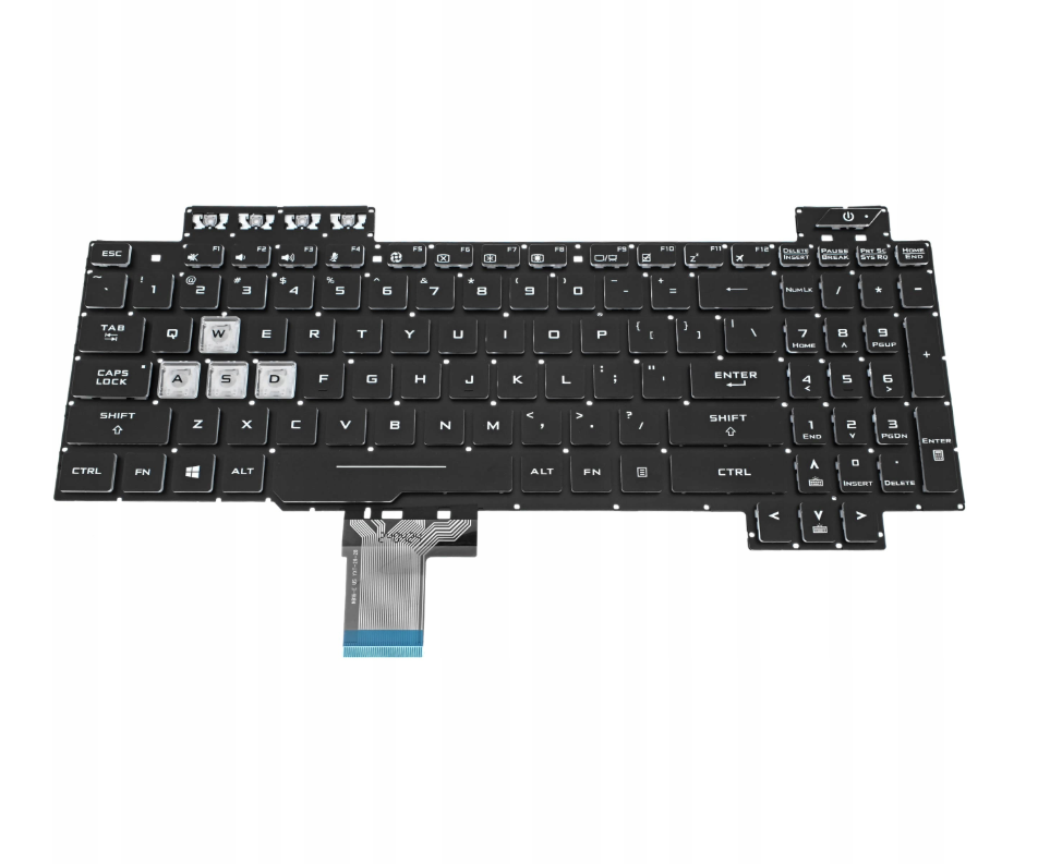 Tastatura laptop pentru Asus TUF Gaming FX705 FX705D FX705DY FX705DD FX705DT FX705DU 8 pin, US International, iluminată, cu NumPad