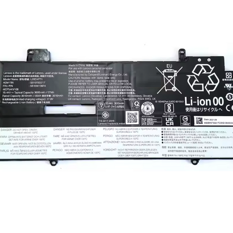 Baterie laptop Lenovo ThinkPad X1 Carbon 9th 10th Gen X1 Yoga 6th 7th Gen 2021 L20C4P71, 4 celule, 3200mAh, 14.8V, Li-Polymer