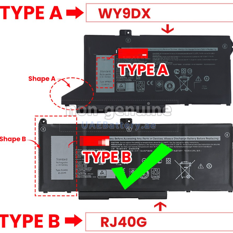 Baterie laptop Dell Latitude 5420 5520 Precision 3560 075X16 RJ40G type B, 4 celule, 3000mAh, 15.2V, Li-Polymer