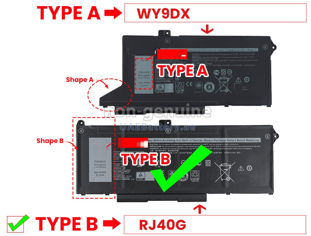 Baterie laptop Dell Latitude 5420 5520 Precision 3560 075X16 RJ40G type B, 4 celule, 3000mAh, 15.2V, Li-Polymer