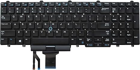 Tastatura laptop pentru Dell Latitude 15 E5550 E5570 E5580 E5590 E5710 Precision 15 3530 With Pointer no Frame, US International, fără iluminare, cu NumPad