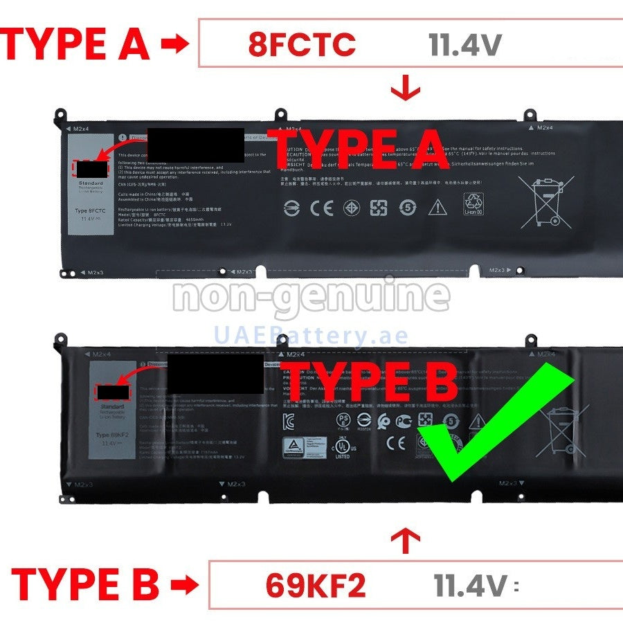 Baterie laptop Dell XPS 15 9500 9510 Inspiron 7510 7620 M15 M17 R3 R4 69KF2 type B, 6 celule, 6000mAh, 11.55V, Li-Polymer