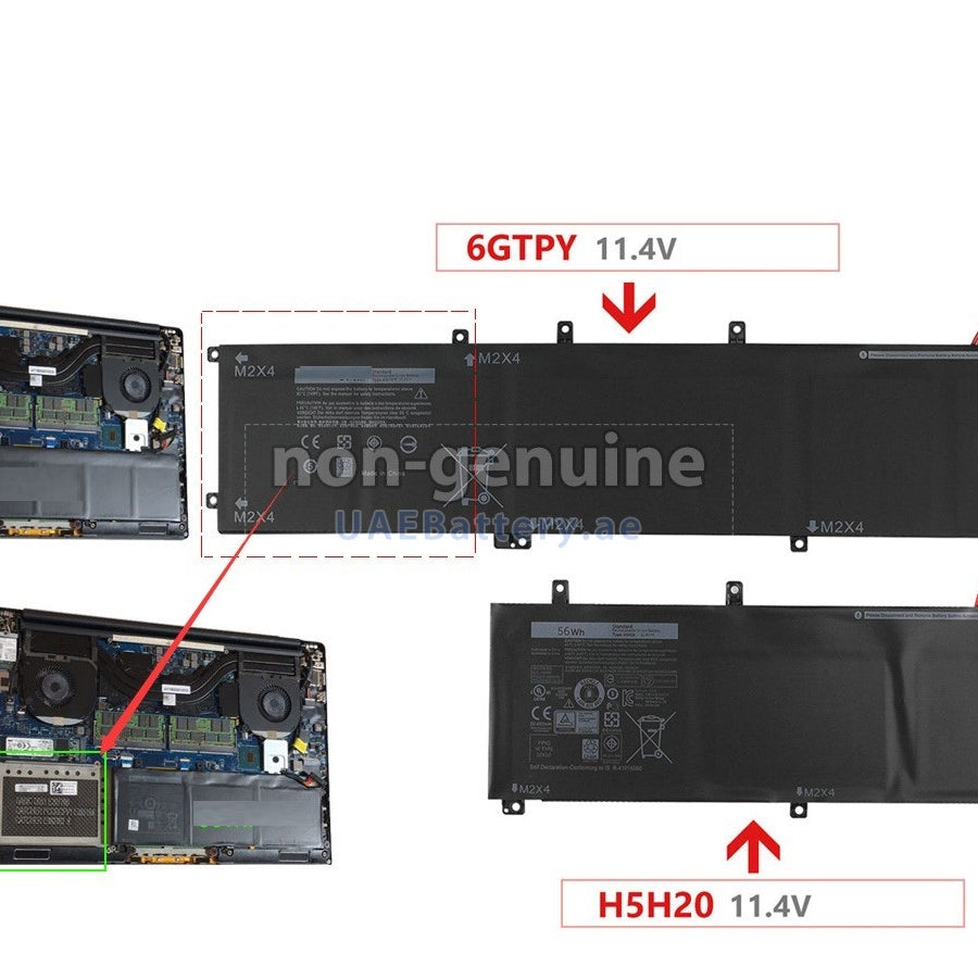 Baterie laptop Dell XPS 15 9550 9560 9570 7590 Precision 5510 5520 5530 5540 M5520 62MJV M7R96 5D91C H5H20, 3 celule, 4800mAh, 11.55V, Li-Polymer