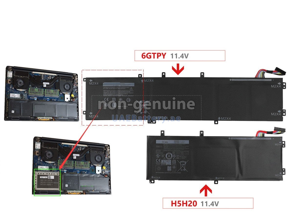Baterie laptop Dell XPS 15 9550 9560 9570 7590 Precision 5510 5520 5530 5540 M5520 62MJV M7R96 5D91C H5H20, 3 celule, 4800mAh, 11.55V, Li-Polymer