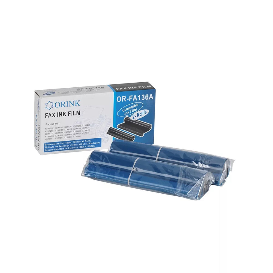 Ribbon high premium compatibil Orink KX FA-136A, FP-136A, pentru Panasonic KX FP 101, Panasonic KX FP 195 și Panasonic KX FP 200, Negru, 2 x 100m