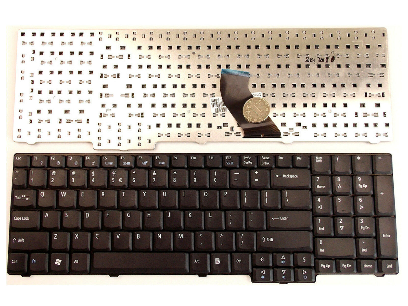 Tastatura laptop pentru Acer Aspire 7720 Extensa 5635 fara 7730 Fujitsu LifeBook NH570, US International, fără iluminare, fără NumPad