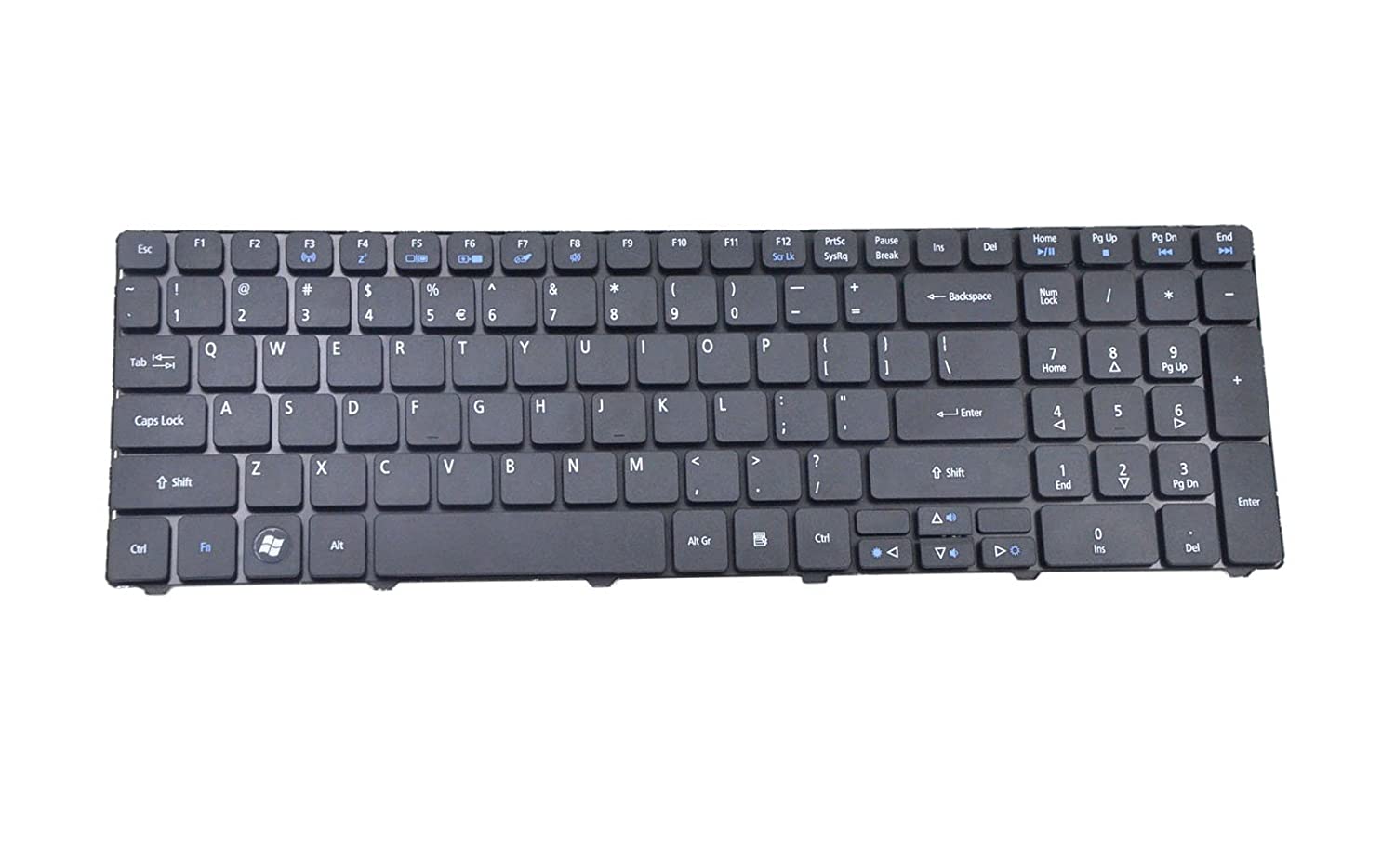 Tastatura laptop pentru Acer Aspire 5810 5810T 5810TG 5810TZ 5741G 5742G 5745 5750G 5349 5733 5733Z 5749 5749Z, US International, fără iluminare, cu NumPad