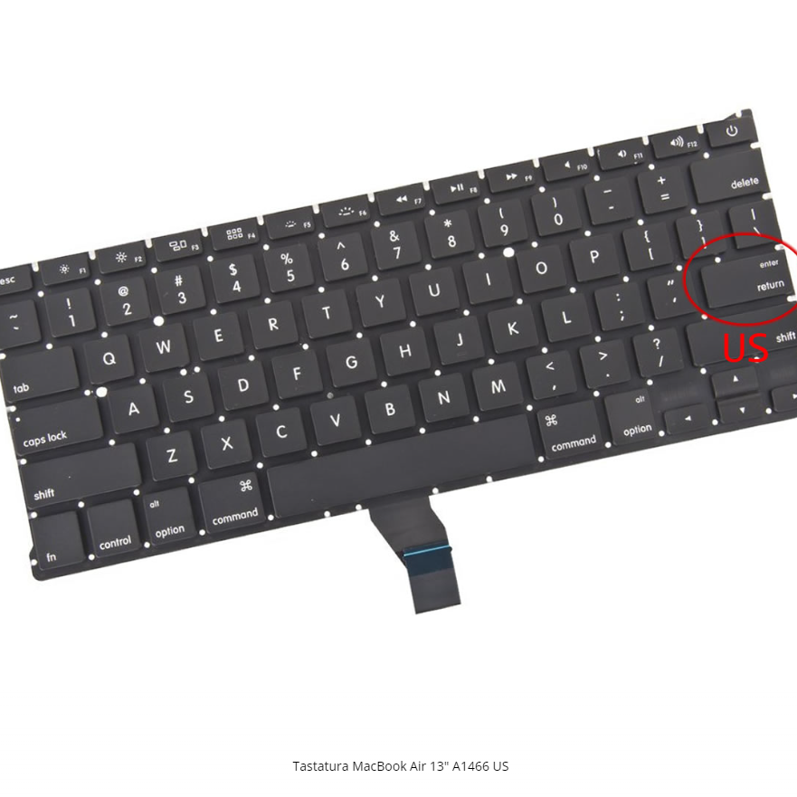 Tastatura laptop pentru Apple MacBook AIR A1369 A1466 [2011-2015], US International, fără iluminare, fără NumPad