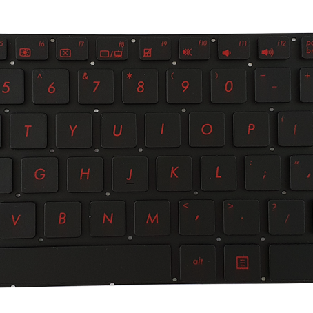 Tastatura laptop pentru Asus G552V G552VW G552VX FZ50JX GL752VW GL552 G551JW neagra iluminata, US International, iluminată, cu NumPad