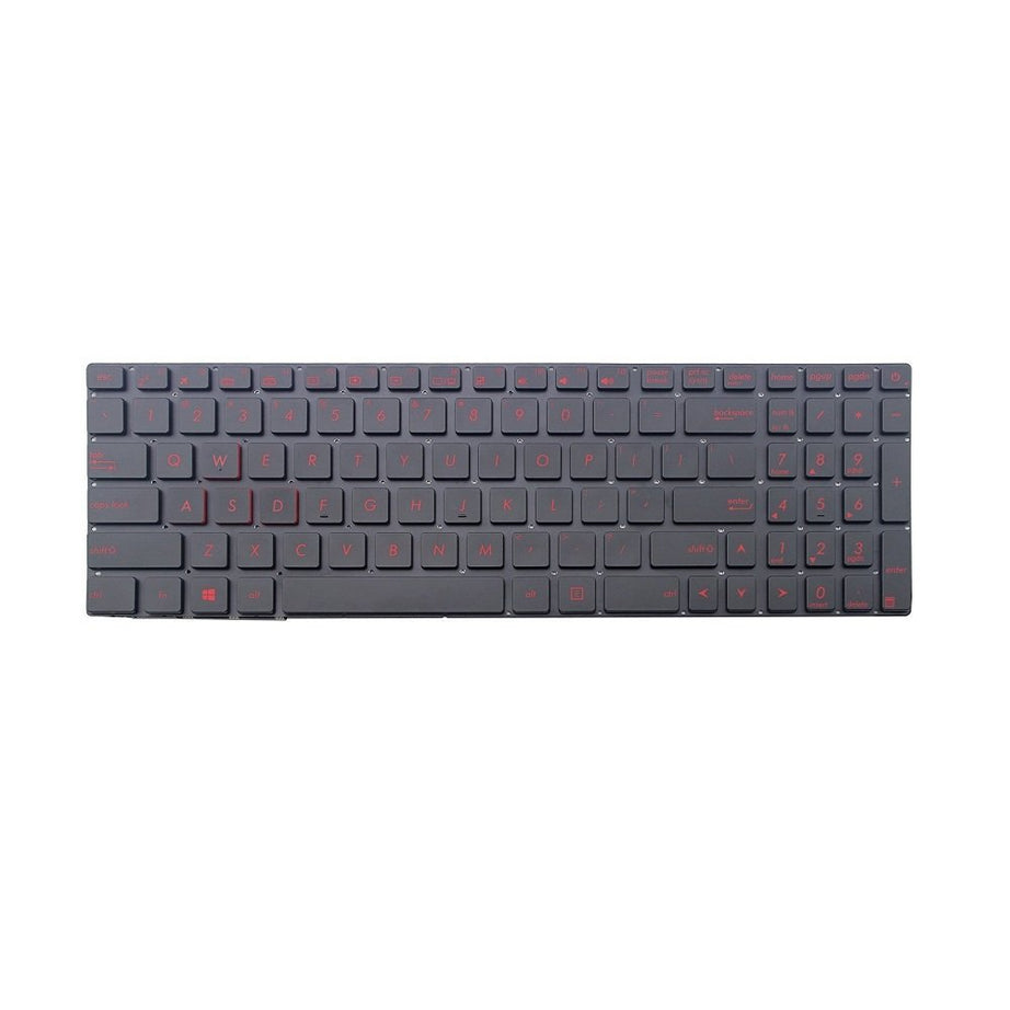 Tastatura laptop pentru Asus G552V G552VW G552VX FZ50JX GL752VW GL552 G551JW neagra iluminata, US International, iluminată, cu NumPad