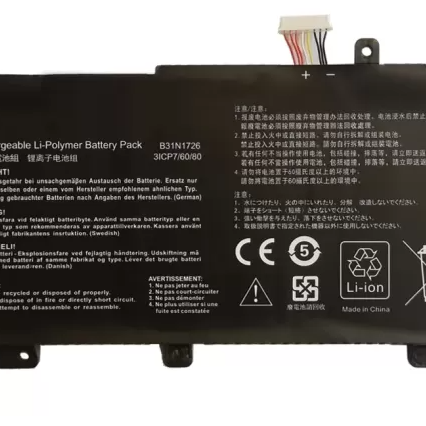 Baterie laptop Asus FX80 FX86 TUF FX504 FX504GE FX504GM FX505 FX505DT FX505DY FX505GE FX505GD FX505GM A15 FA506IU A17 FA706II B31N1726 cablu scurt model A, 3 celule, 3900mAh, 11.4V, Li-Polymer